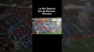 Le tifo Odorico du RCK lors de Stade Rennais - Monaco