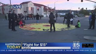 Workers Seeking $15 Minimum Wage Protest In Oakland