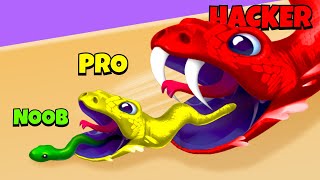 🤢 NOOB 😎 PRO 😈 HACKER | Snake Run Race・3D Running Game | iOS - Android APK