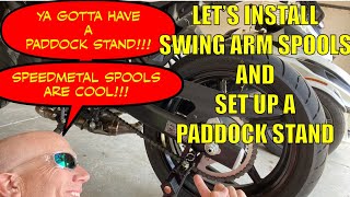 SUZUKI SV650X Swing Arm Spools and Stand...