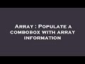 Array : Populate a combobox with array information