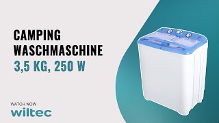 Camping Waschmaschine WT-6500 für bis zu 3,5 kg für Normalwäsche/Feinwäsche, mit Schleuderfunktion