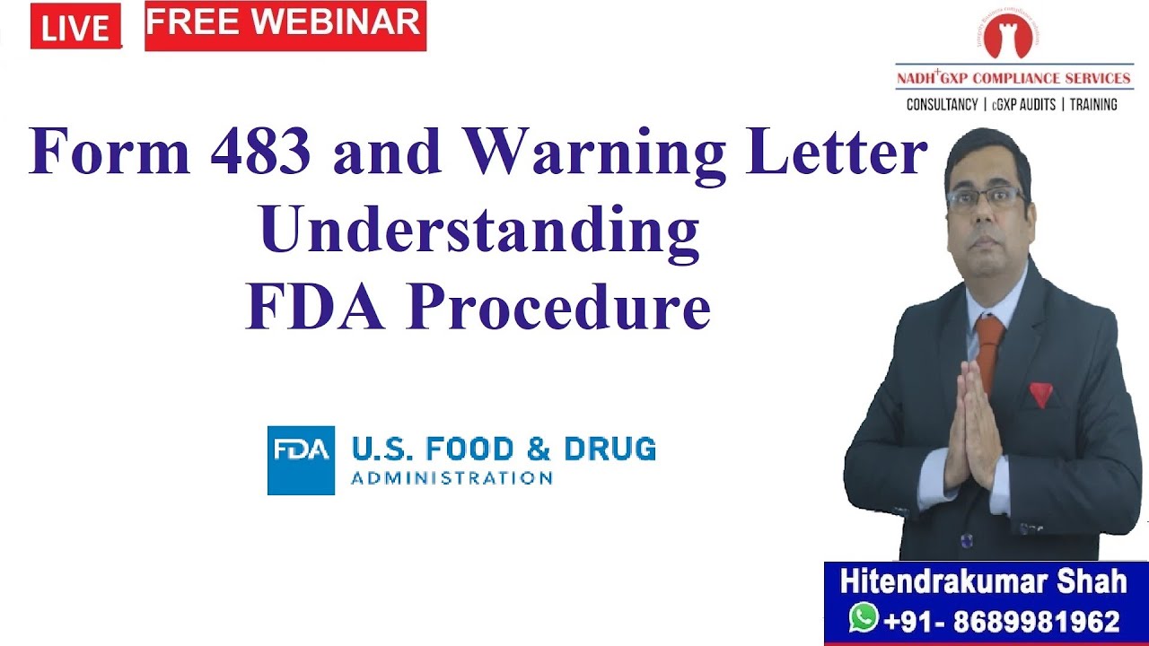 FDA Form 483 And Warning Letter - Understanding FDA Procedure - YouTube