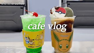 Cafe vlog 🍈🤎 Enjoy the end of summer with a perfect V LIVE with melon soda 🍈🤎카페 Cafe Vlog