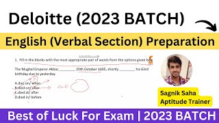 Deloitte Verbal (English) Section Previous Year Question | Best of Luck For Exam 2023 BATCH