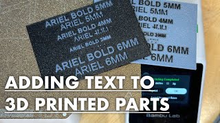 Adding text to 3D print bottom layer