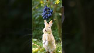 A #shortvideo rabbit eating grapes cute pet rabbit cute little pastoral pet #cutebunny #toocute