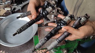 Hilux D4D engine common rail injector cleaning ; how to 2kd engine injector reparing