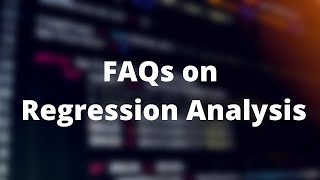 Data Science Interview Questions on Regression Analysis || Statistical Modelling