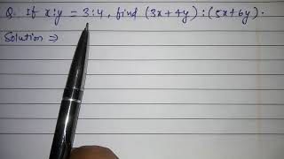 If x:y = 3:4, find (3x+4y) : (5x+6y)