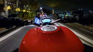 POV Ducati Monster 797 through Paris - rush hour | 4K