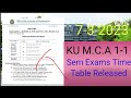 ku M.C.A 1-1 Sem Exams Time Table Released 2023/kakatiya University M.C.A first year 1sem exams 2023