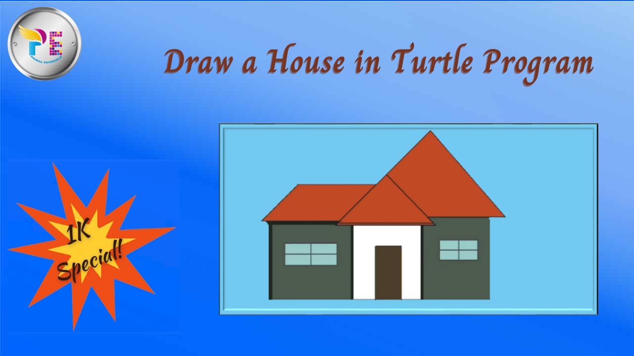 Draw A House In Python Using Turtle Program 1k Special Youtube