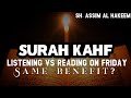 Does listening to Surah Kahf on Friday have the same benefit as reading it?