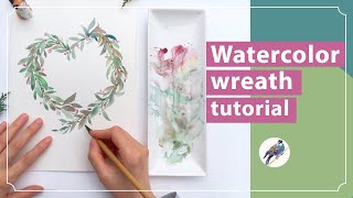 #36 Easy Watercolor Christmas card for Beginners | Watercolor Christmas wreath