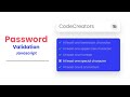 how to create a password validation form with CSS and JavaScript.