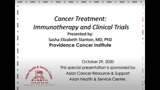 ACRSS Health Talk: Immunotherapy and Clinical Trials