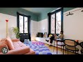 Hidden Kitchen and Bold Colour Transform Small Milan Apartment, 50sqm/538sqft