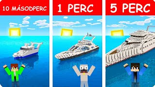 HAJÓ ÉPITŐ KIHÍVÁS 10 MÁSODPERC 1 PERC 5 PERC A MINECRAFTBAN!