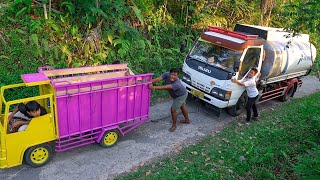 BANTUIN NARIK TRUK TANGKI DI JALAN TANJAKAN SEMPIT!!!