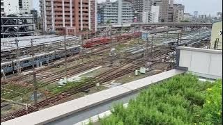 [Odakyu Romance Car Museum Station View Terrace] Ebina Station as seen from the rooftop view terrace