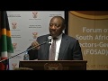 President Cyril Ramaphosa addresses the Forum of South African Directors-General (FOSAD) Workshop