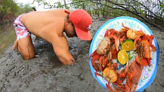 CAÇANDO, PREPARANDO E COMENDO CARANGUEJO! CATCH AND COOK