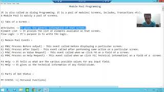 1 - Module Pool Programming - Introduction and Navigation Between the Screens Part1