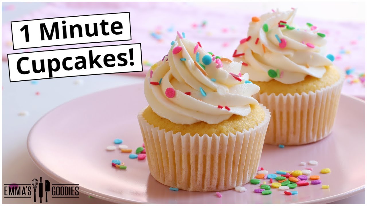 Perfect Vanilla Cupcakes In 1 Minute! 🧁 The EASIEST Vanilla Cupcake ...