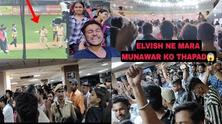 Elvish Yadav Ne  Munawar Faruqui Ko Mara ECL Match Main Thappad 😱Full video #elvishyadav #viralvideo