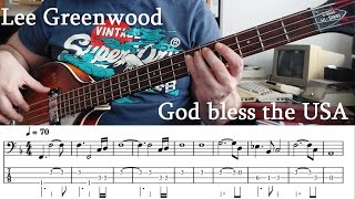 Lee Greenwood - God bless the USA BASS Tab Playalong