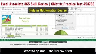 Excel Associate 365 Skill Review | GMetrix Practice Test 453768 #GMetricExcelTest#GMetricExcelReview