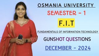 FIT || IMPORTANT QUESTIONS || 💯 PASS || OSMANIA UNIVERSITY || SEM - 1 || B.COM || @shivanipallela