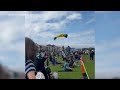 Parachutist lands on woman and child during San Francisco Fleet Week air show