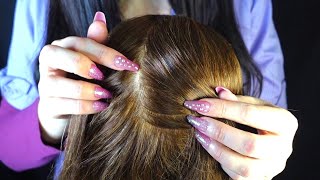 ASMR Lice Check \u0026 Scalp Exam with Long Nails (Whispered)