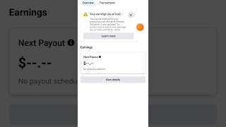 Your earnings are on hold #facebook #facebookearning #monotization