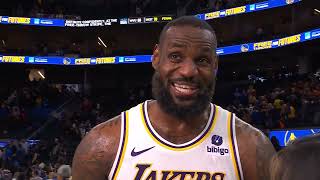 LeBron James on if he’s tired after the BIG WIN vs Warriors: "Um, no, not really" 🐐