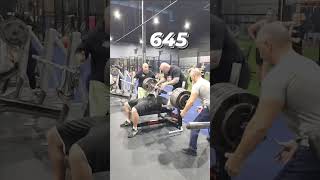 Easy 645 Bench Press to a 2 board #benchpress #powerlifting #strength