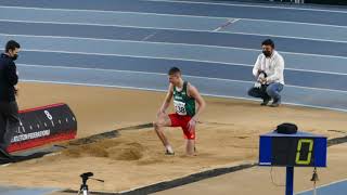 Bozhidar Saraboykov (BUL) 755 cm Long Jump M 5. Place 27th Balkan Indoor Championships Istanbul 2022