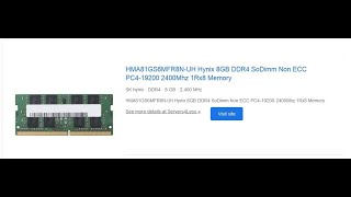 HMA81GS6MFR8N-UH Hynix 8GB DDR4 SoDimm Non ECC PC4-19200 2400Mhz 1Rx8 Memory