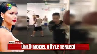 Ünlü model böyle terledi