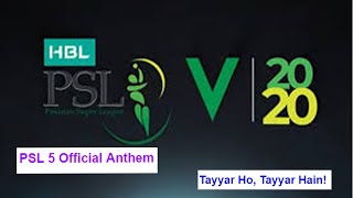 PSL 2020 SONG|Tayyar Hain|Official Anthem|Psl 5 song lyrics|HBL Pakistan Super League T20|2020|psl 5
