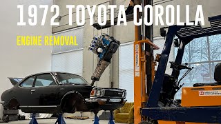 1972 Toyota Corolla: Forklift Engine Removal