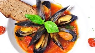 ซุปหอยแมลงภู่สไตล์ไทย Spicy Blue Mussel and Tomato Soup