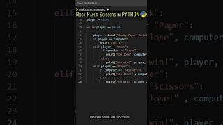 Rock Paper Scissors Game Python #coding #python #pythoncoding #programming