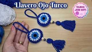 Llavero Ojo turco tejido a crochet muy rápido y fácil de tejer | Tejidos Joss Ropa |