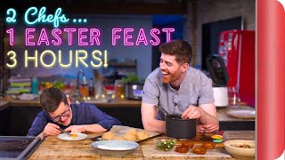 2 CHEFS attempt a 3 COURSE EASTER FEAST in 3 HOURS!! | Sorted Food