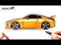 How to draw a Nissan 350Z car