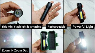 Small sun Flashlight Rechargeable \u0026 Powerful unboxing \u0026 Review