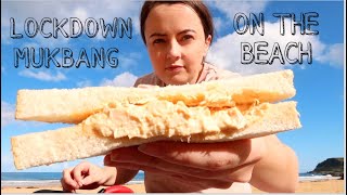 LOCKDOWN LUNCH MUKBANG AT THE BEACH!